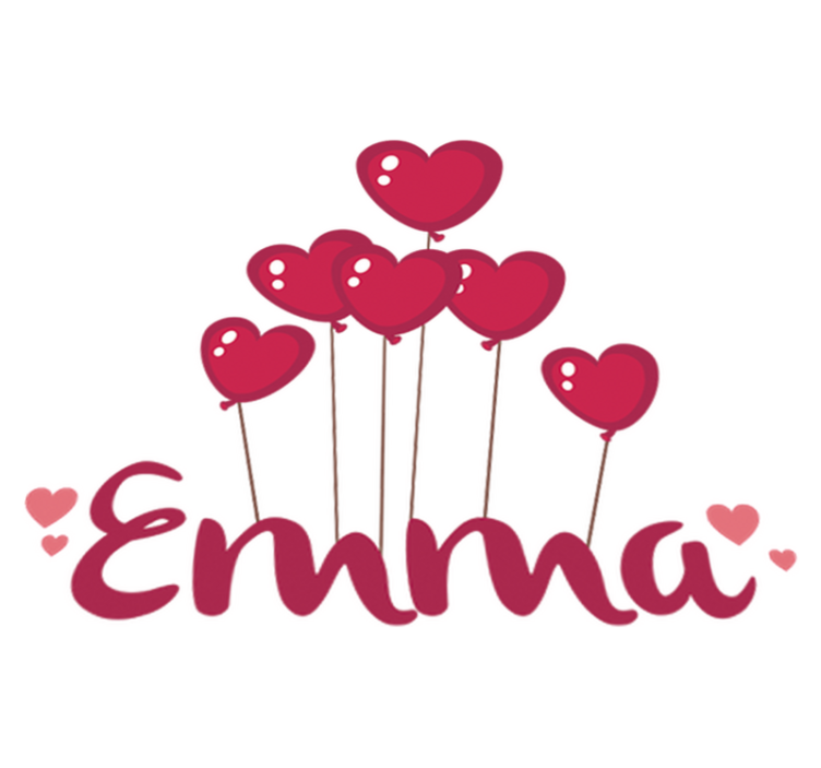 Vinyl teppich kinderzimmer herzluftballons mit namen - TenStickers