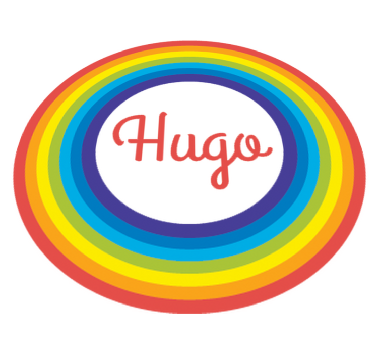 Vinyl teppich kinderzimmer regenbogenkreis mit namen - TenStickers