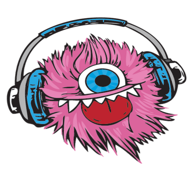 Vinyl teppich kinderzimmer pinkes haariges monster - TenStickers