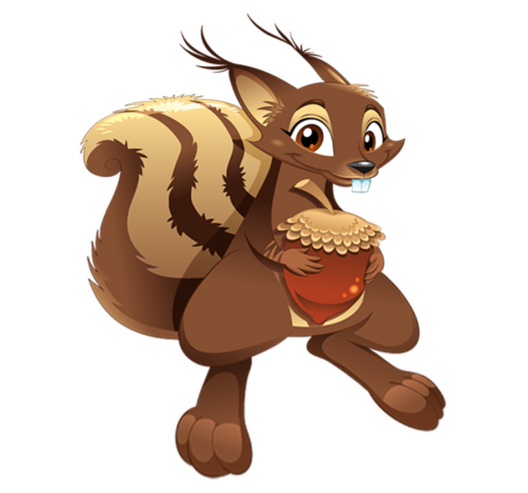 Vinyl teppich kinderzimmer eichhörnchen mit eichel - TenStickers