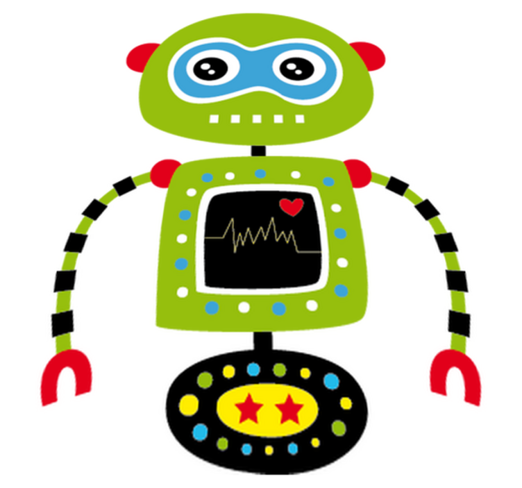 Vinyl teppich kinderzimmer grüner roboter - TenStickers