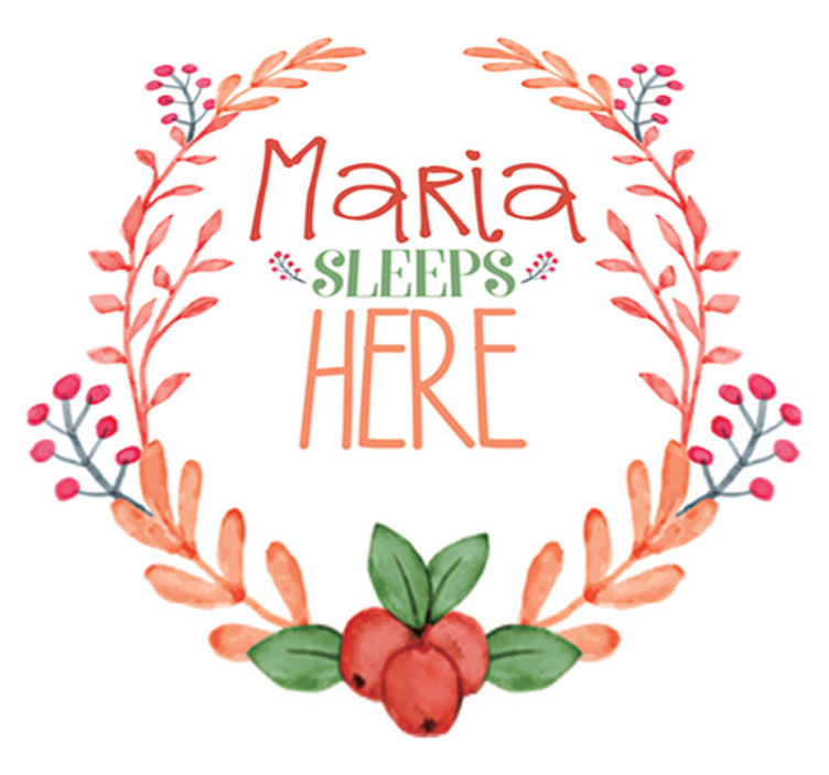 Vinyl teppich kinderzimmer schläft hier mit name - TenStickers