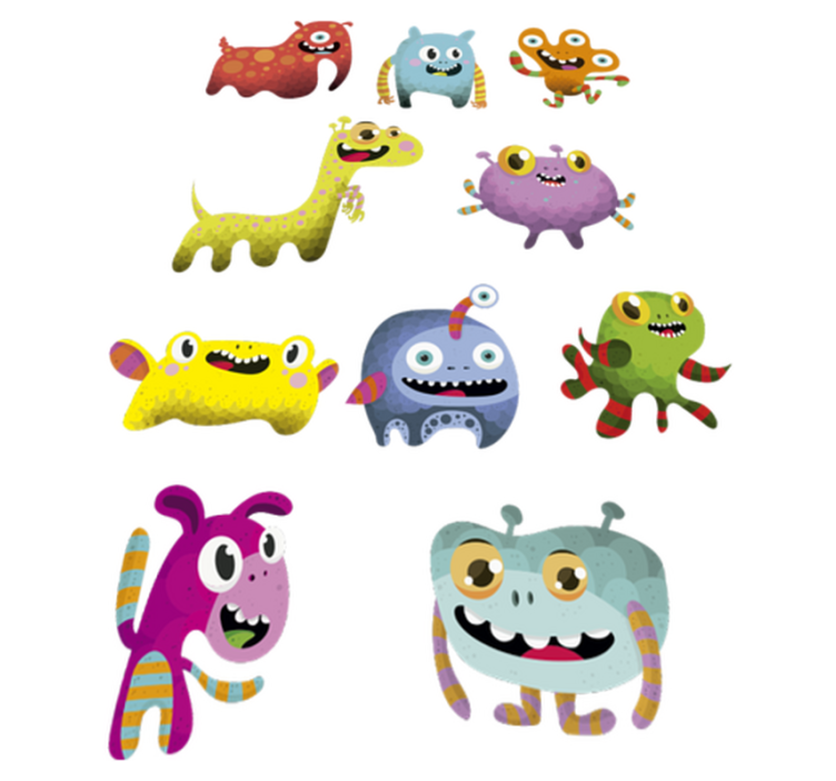 Vinyl teppich kinderzimmer monster aus dem weltraum - TenStickers