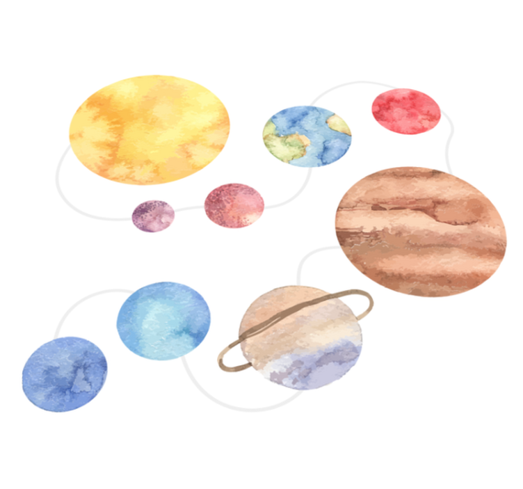 Vinyl teppich kinderzimmer mit weltkarte des sonnensystems - TenStickers