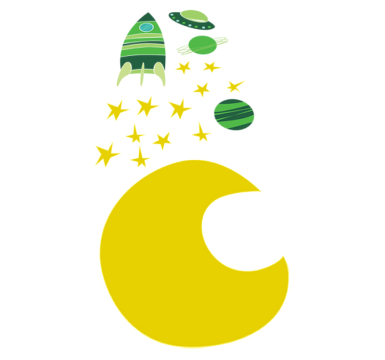 Vinyl teppich kinderzimmer mit grünen weltraumstickern - TenStickers