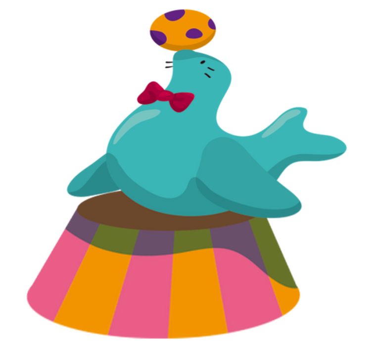 Vinyl teppich kinderzimmer zirkusfrosch mit ball - TenStickers