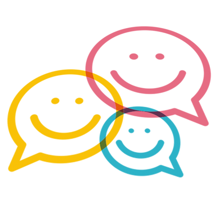 Vinyl teppich kinderzimmer mit fröhlichen bunten gesichtern - TenStickers