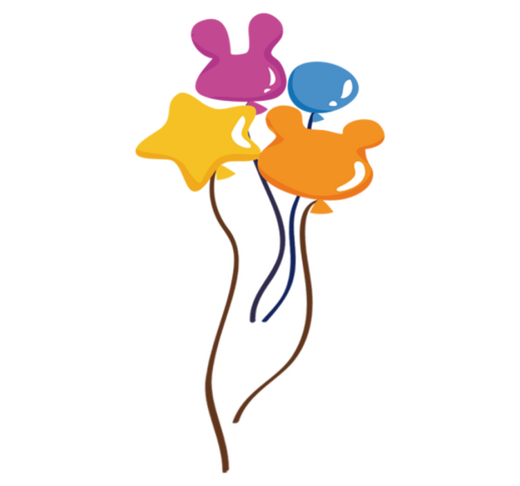 Vinyl teppich kinderzimmer mit tierballons - TenStickers