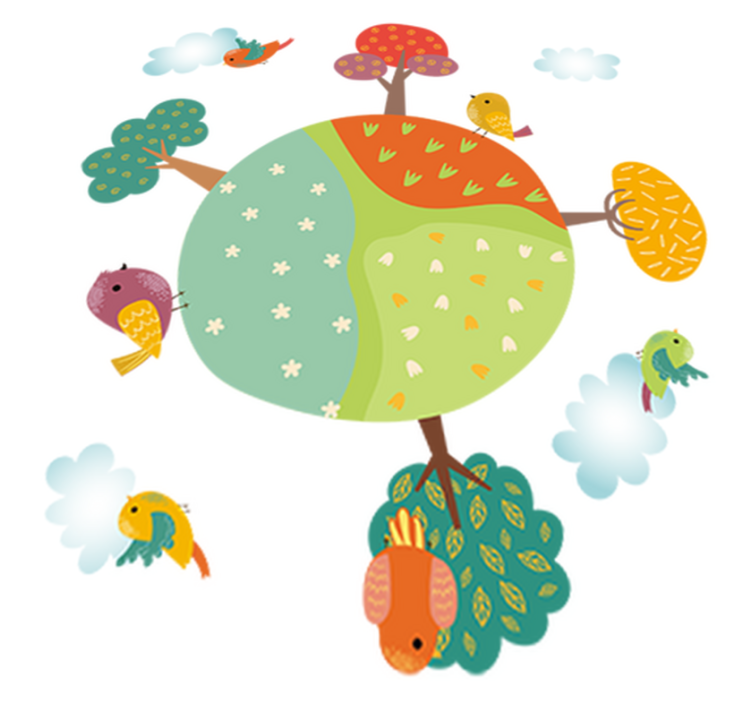 Vinyl teppich kinderzimmer mit tieren im kreis - TenStickers