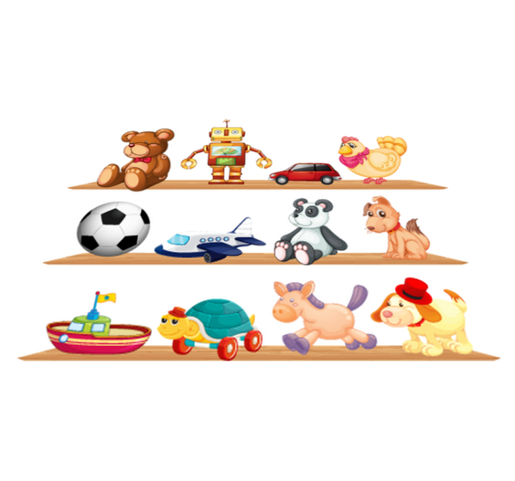 Vinyl teppich kinderzimmer mit spielzeugregalen - TenStickers