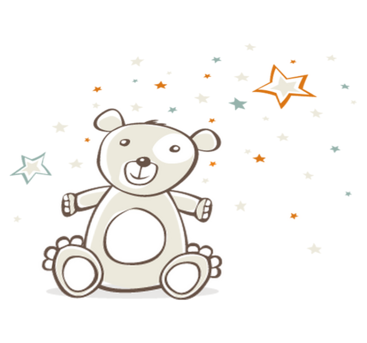 Vinyl teppich kinderzimmer bär mit sternen - TenStickers