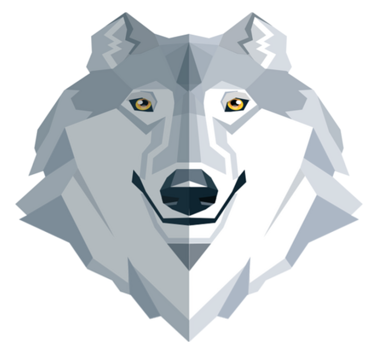 Vinyl teppich schlafzimmer mit abstraktem wolfdesign - TenStickers