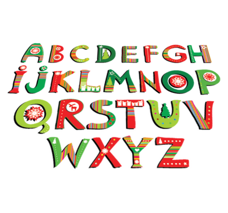 Vinyl teppich kinderzimmer mit grünem und rotem alphabet - TenStickers