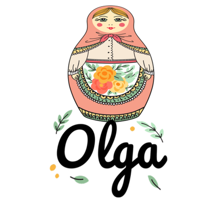 Vinyl teppich kinderzimmer matrioschka mit namen - TenStickers