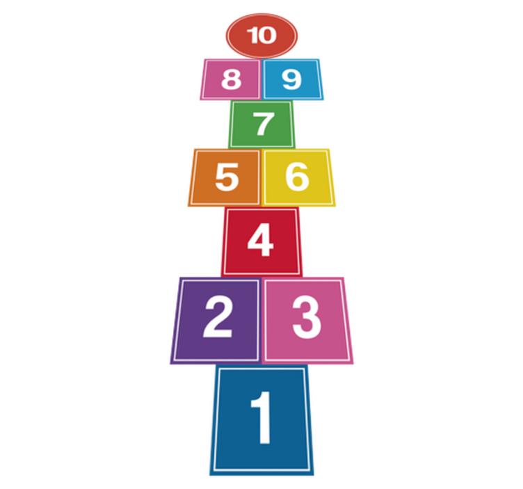 Vinyl teppich spiele bunte hüpfspiele - TenStickers