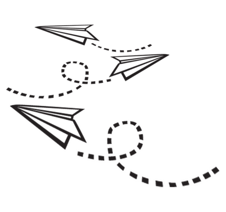 Vinyl teppich spiele papierflieger design - TenStickers