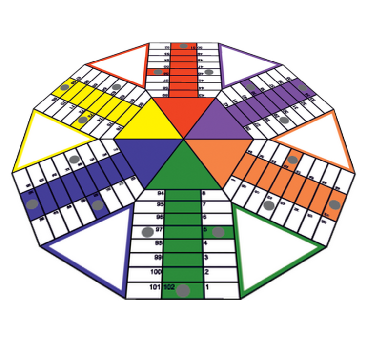 Vinyl teppich spiele geometrisches parchis spielbrett - TenStickers