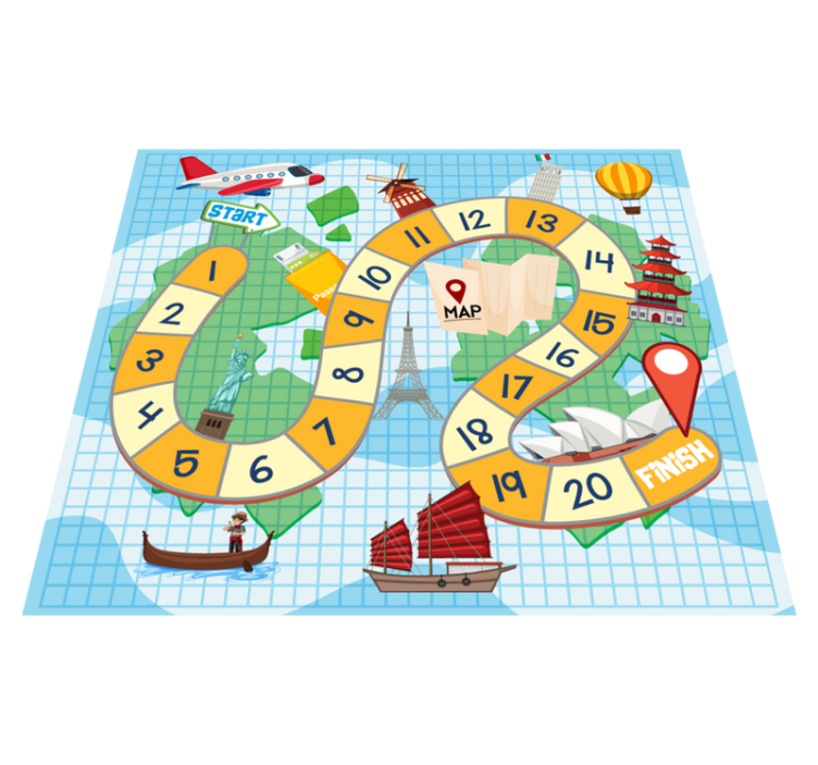Vinyl teppich spiele spielbrettkarte - TenStickers