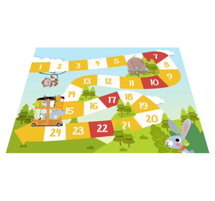 Vinyl teppich spiele mit cartoon tieren - TenStickers