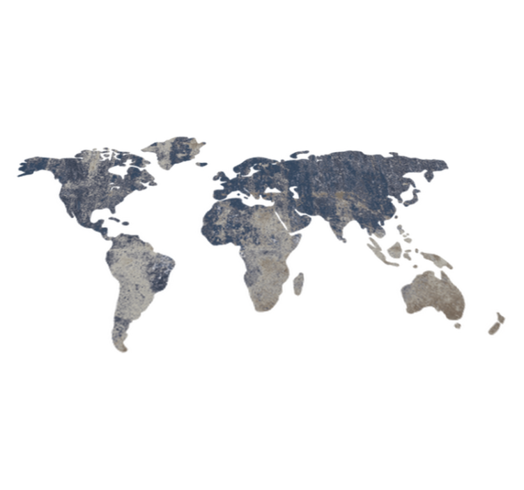 Vinyl teppich weltkarte dekorative wandtextur blau - TenStickers