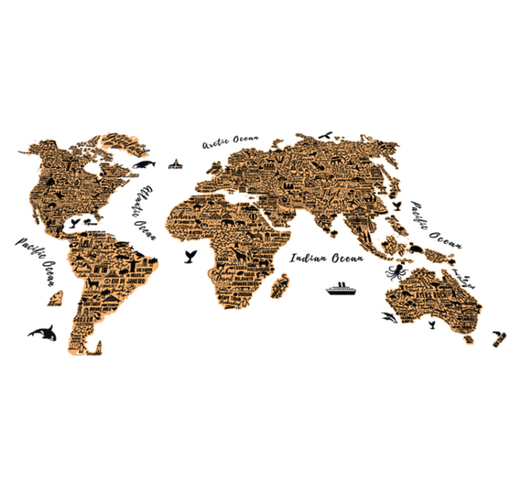 Vinyl teppich weltkarte mit textprofilen - TenStickers