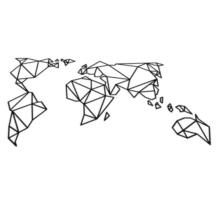 Vinyl teppich weltkarte origami-weltkarte - TenStickers