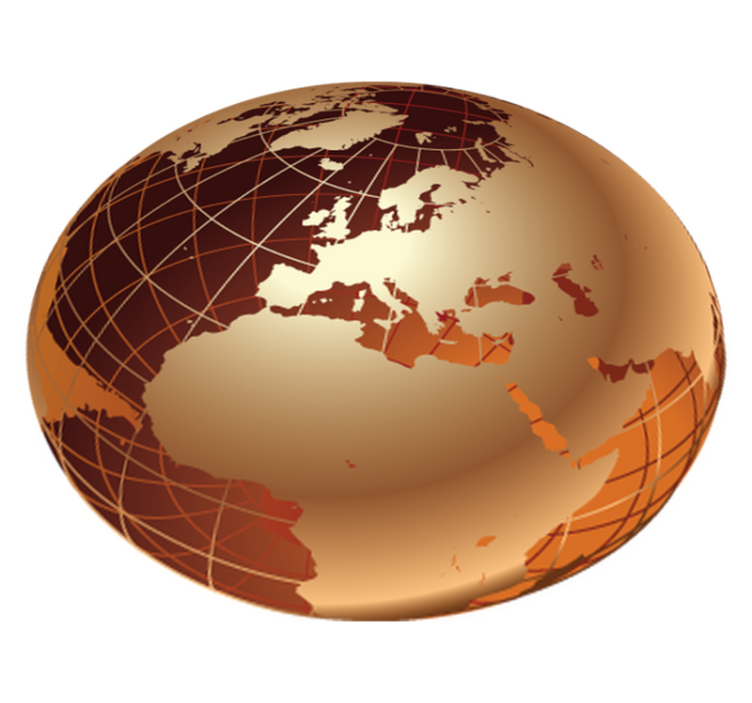 Vinyl teppich weltkarte goldene europa karte - TenStickers