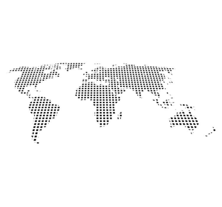 Vinyl teppich weltkarte dekorativer quadrat-planisphäre - TenStickers