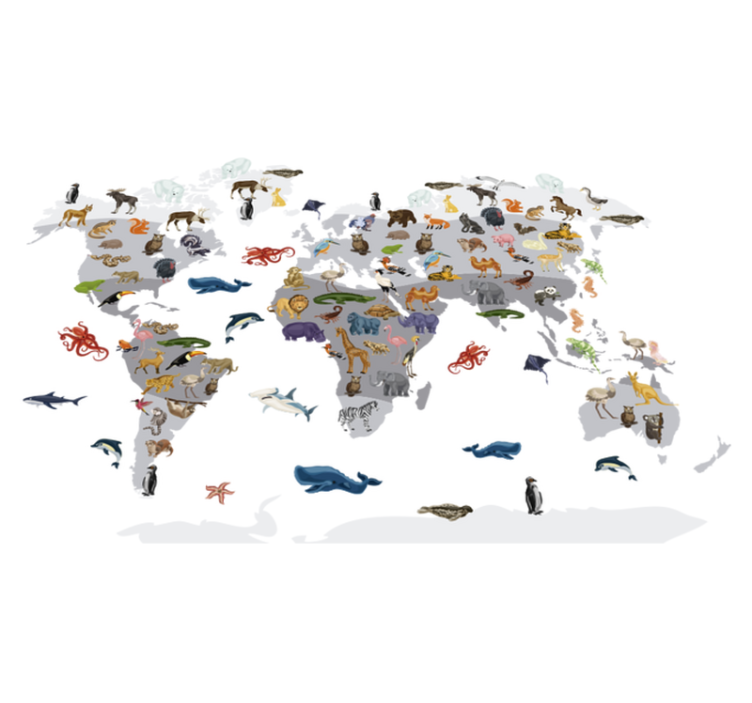 Vinyl teppich weltkarte im nordischen stil - TenStickers