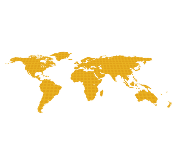 Vinyl teppich weltkarte gelb mit punkten - TenStickers