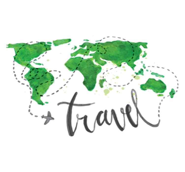 Vinyl teppich weltkarte dekorativer reisemaps - TenStickers