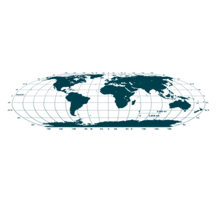 Vinyl teppich weltkarte dekorative horizontale weltkarte - TenStickers