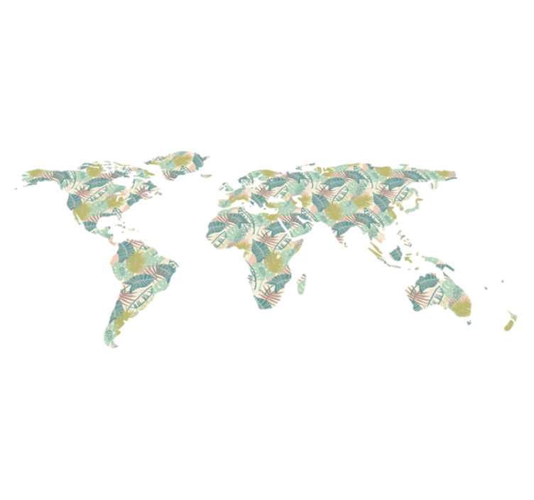 Vinyl teppich weltkarte tropische karte - TenStickers