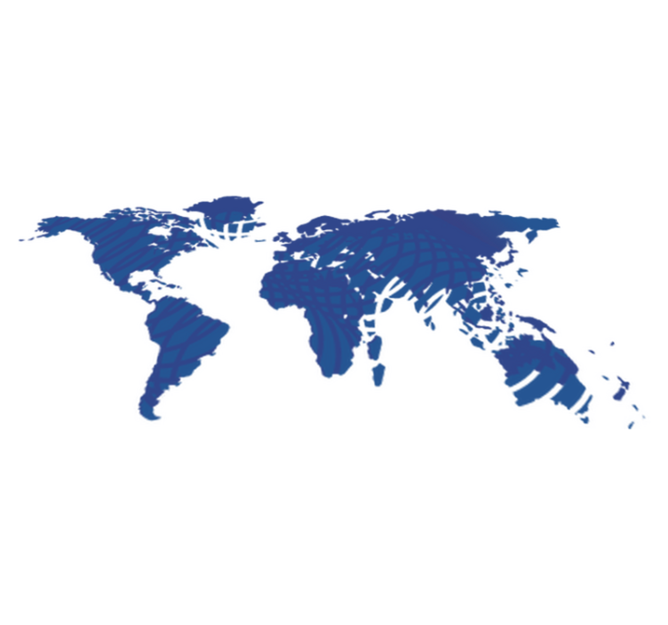 Vinyl teppich weltkarte in blau mit wellen - TenStickers