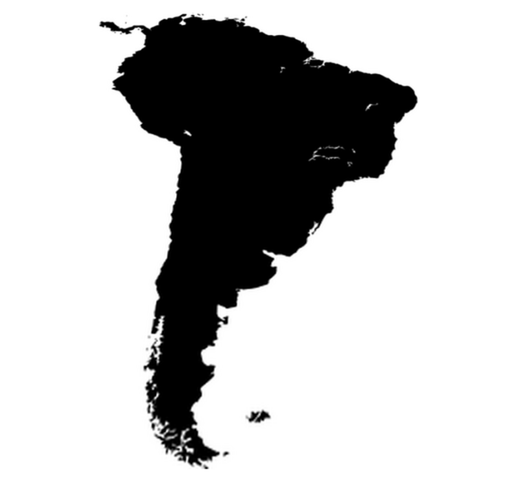 Vinyl teppich weltkarte silhouette südamerika - TenStickers