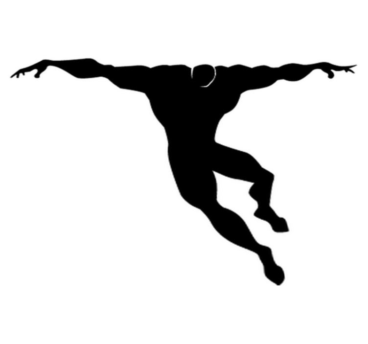 Vinyl teppich kinderzimmer superheld springend - TenStickers