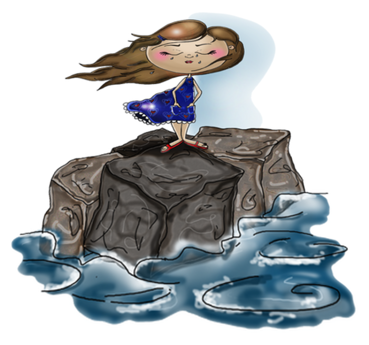 Vinyl teppich kinderzimmer mädchen im meer - TenStickers