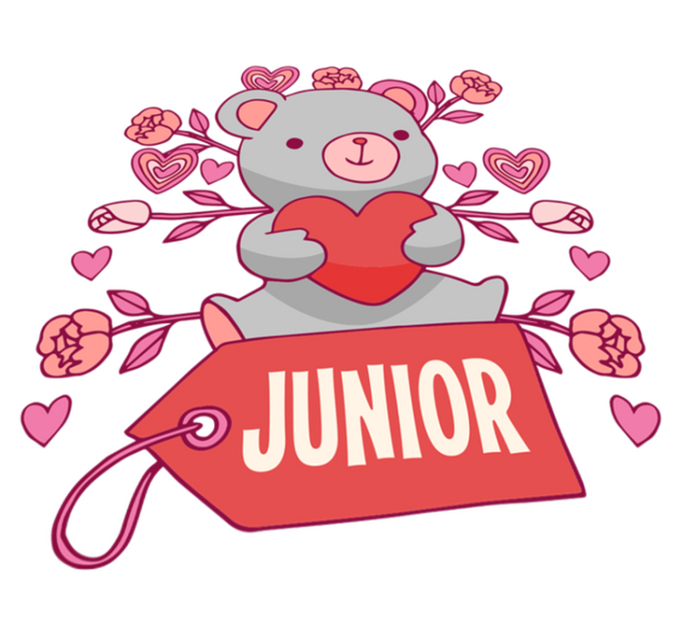 Vinyl teppich kinderzimmer mit bär herz und namen - TenStickers