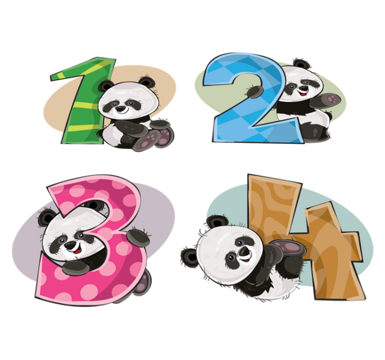 Vinyl teppich kinderzimmer mit 4 pandas - TenStickers