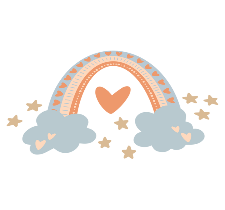 Vinyl teppich kinderzimmer regenbogen pastellfarben - TenStickers