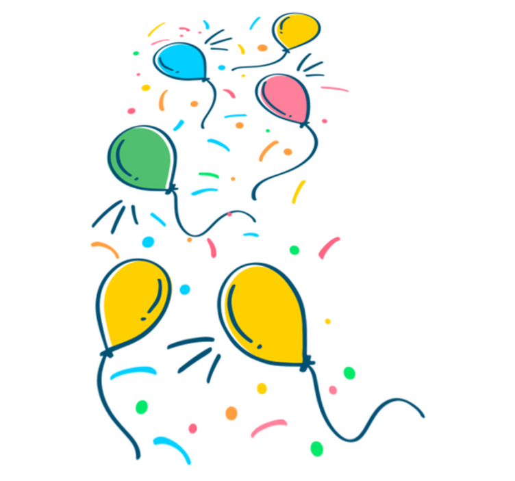 Vinyl teppich kinderzimmer ballon mit konfetti - TenStickers