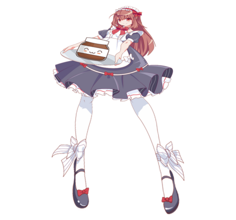 Vinyl teppich kinderzimmer anime mädchen mit nutella - TenStickers