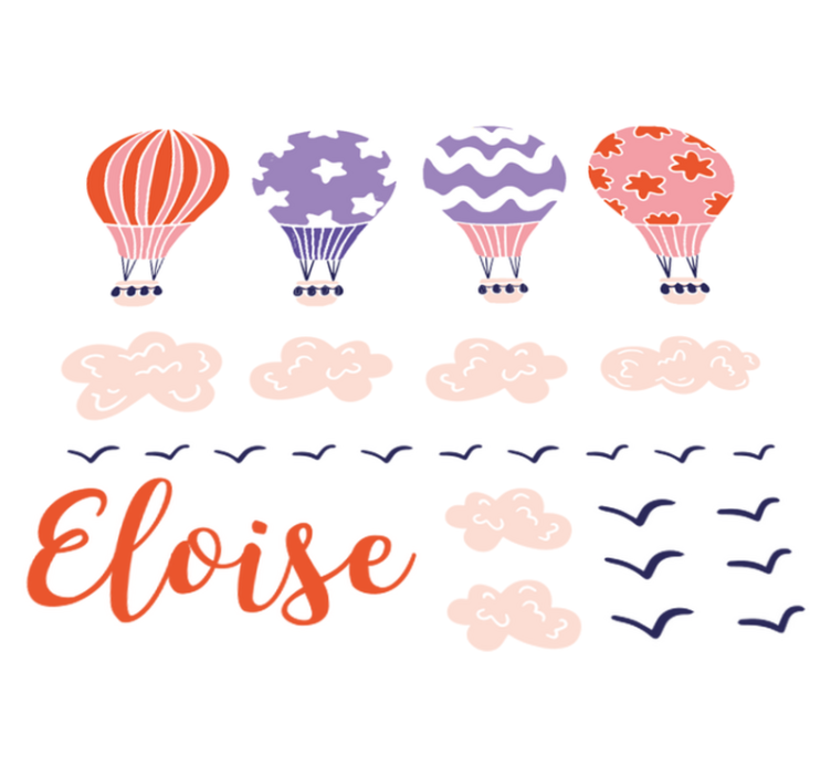 Vinyl teppich kinderzimmer mit rosa und lila luftballons - TenStickers