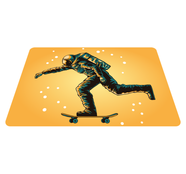 Vinyl teppich kinderzimmer astronaut beim skateboarden - TenStickers