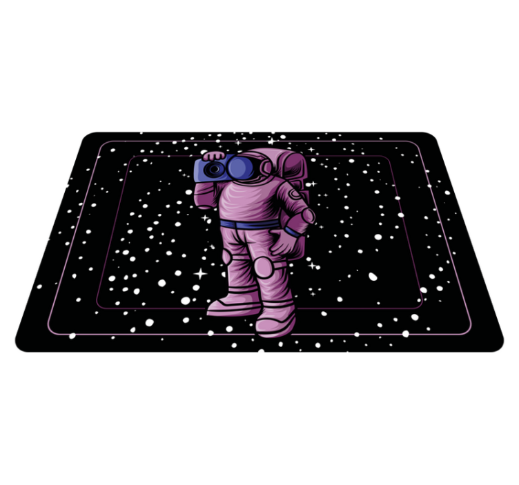 Vinyl teppich kinderzimmer astronaut mit radiokassette - TenStickers