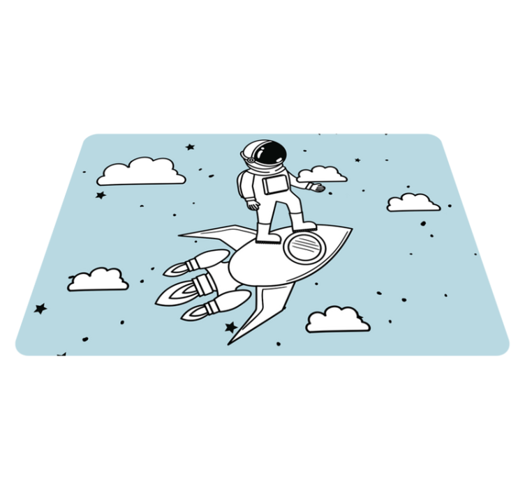 Vinyl teppich kinderzimmer rakete astronaut und sterne - TenStickers