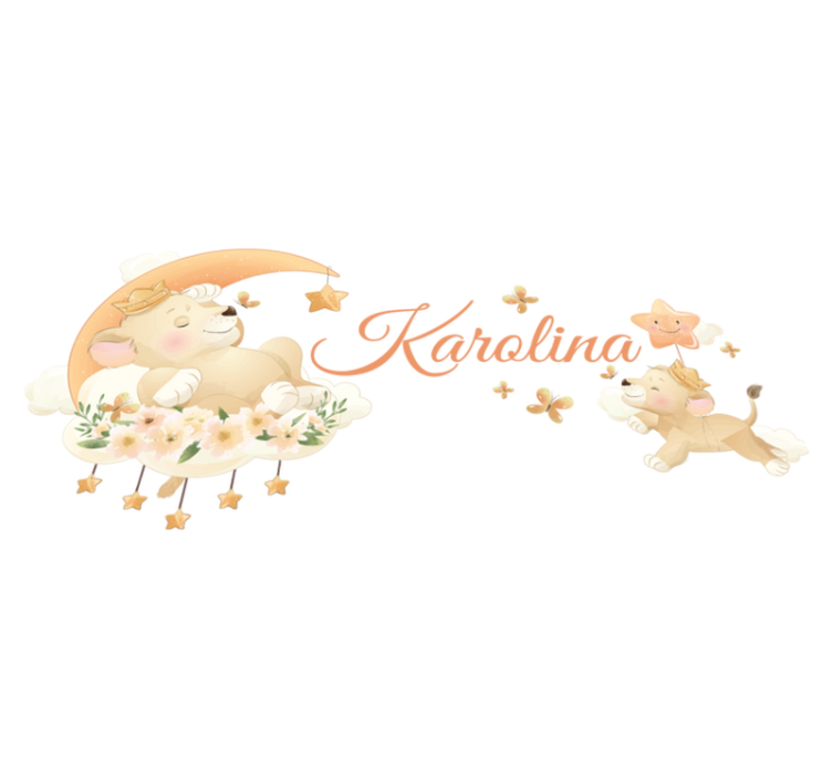 Vinyl teppich kinderzimmer süße tiere löwe mit namen - TenStickers