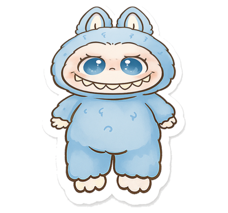 Vinyl teppich kinderzimmer blaue monsterpuppe - TenStickers