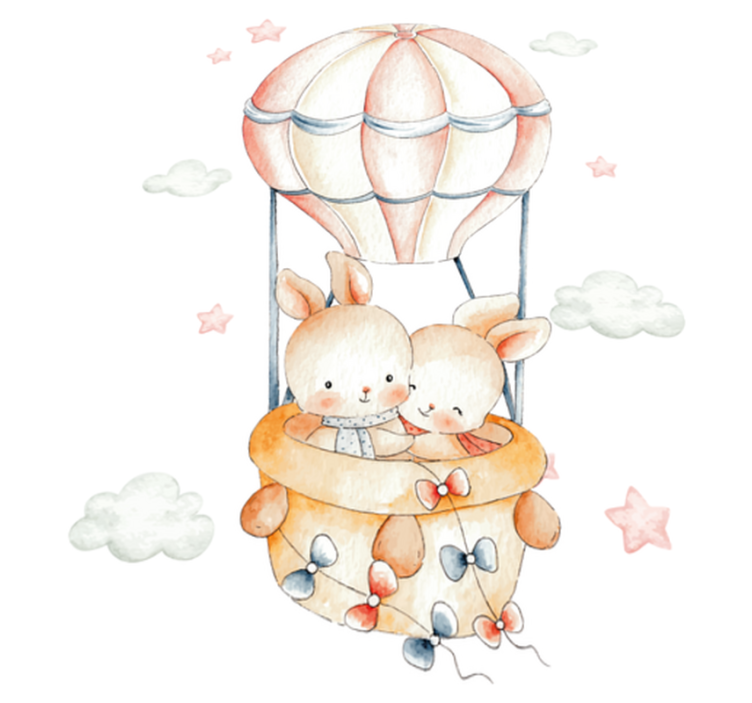 Vinyl teppich kinderzimmer mit luftballon hase - TenStickers