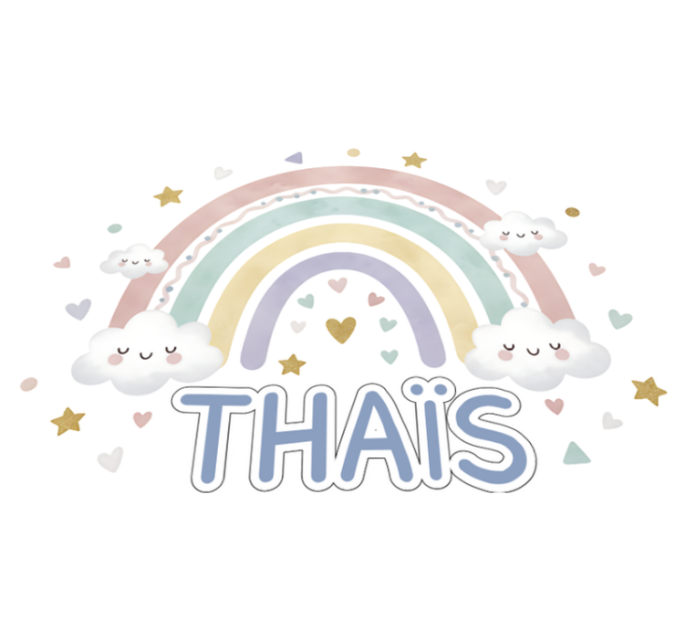 Vinyl teppich kinderzimmer regenbogen mit namen - TenStickers